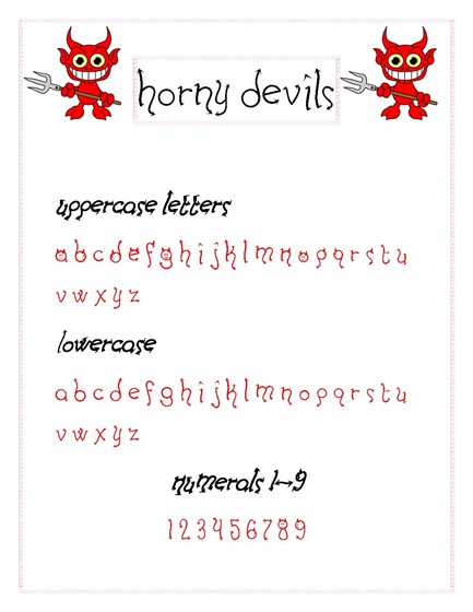 Desktop Publishing: Horny Devils Typefont